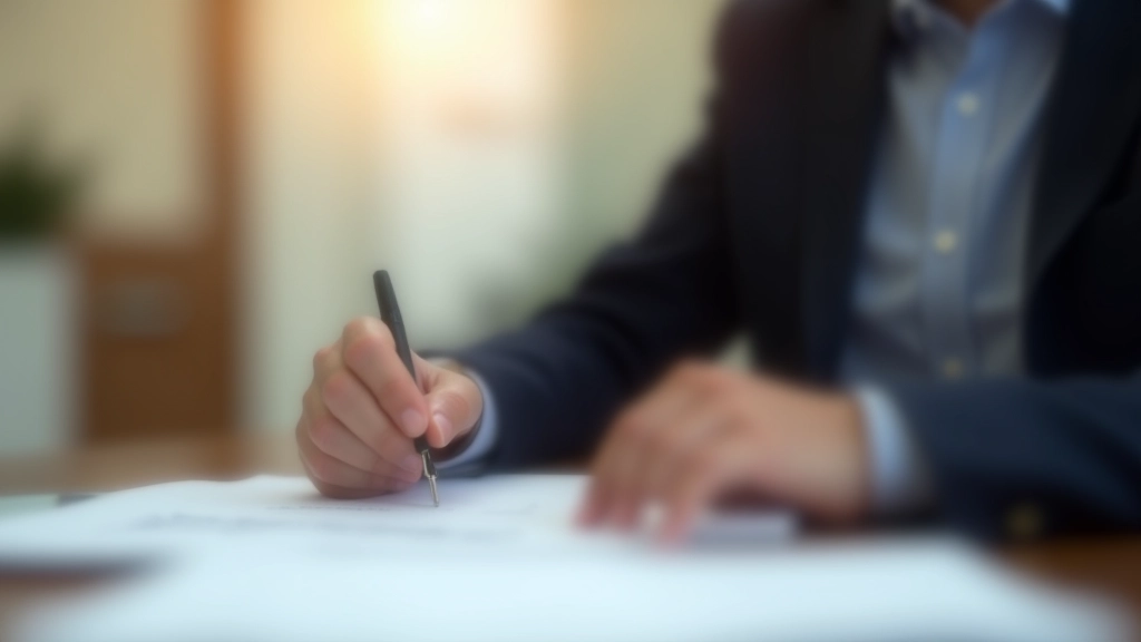 Majitel domu drží klíče a podpisuje finální dokumenty v kancelářské místnosti
